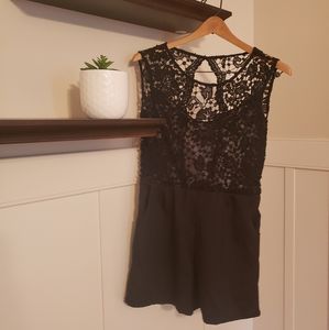 Black lace romper